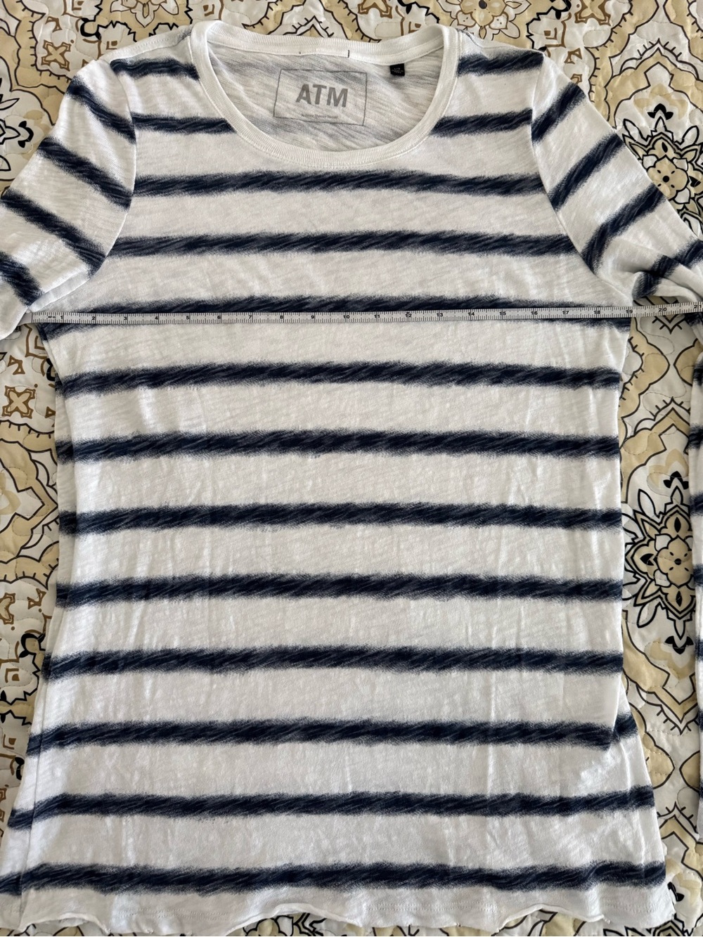 ATM Anthony Thomas Melillo Striped Watermark Long Sleeve Top Women’s L EUC Soft - Picture 4 of 8